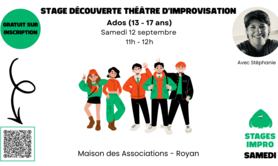 Stage découverte impro ados (13 - 17 ans)